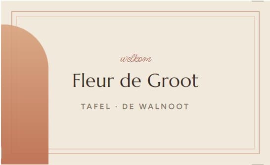 Naamkaartjes in het thema Bohemian Chic
